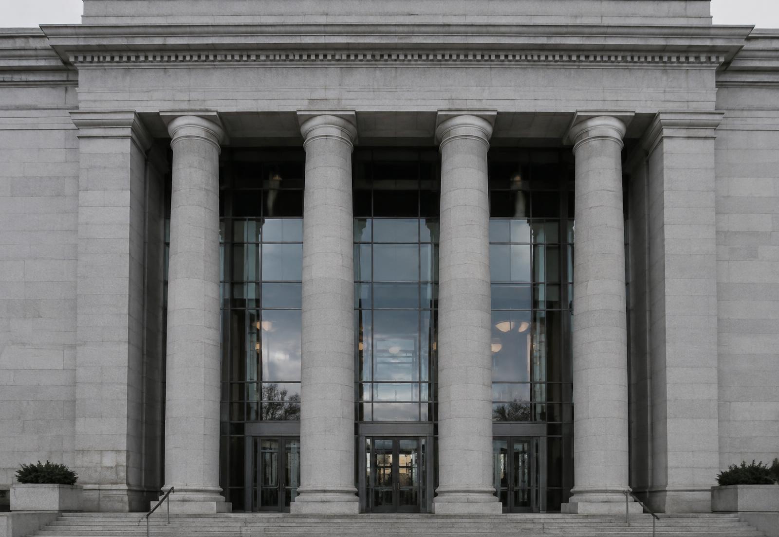 Institutional government building facade